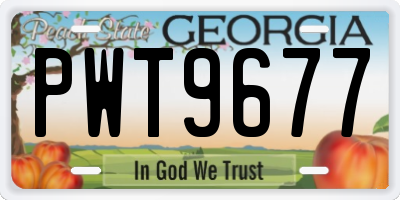 GA license plate PWT9677