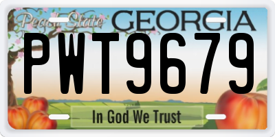 GA license plate PWT9679