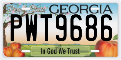 GA license plate PWT9686