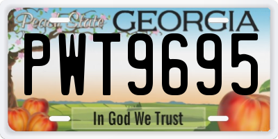 GA license plate PWT9695
