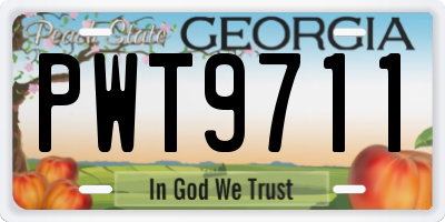 GA license plate PWT9711