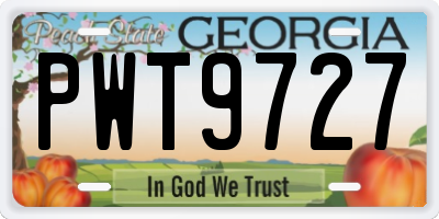 GA license plate PWT9727