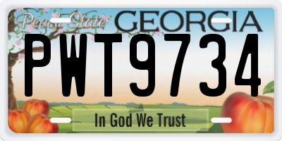 GA license plate PWT9734