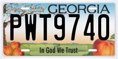 GA license plate PWT9740