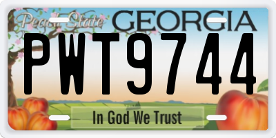 GA license plate PWT9744