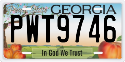 GA license plate PWT9746