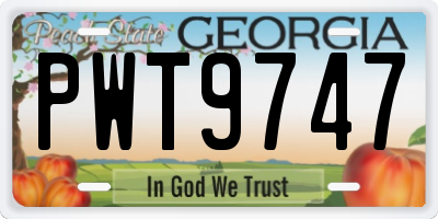 GA license plate PWT9747