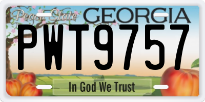 GA license plate PWT9757