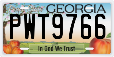 GA license plate PWT9766