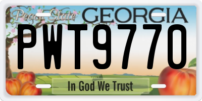 GA license plate PWT9770