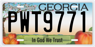 GA license plate PWT9771
