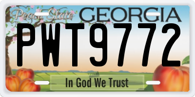 GA license plate PWT9772