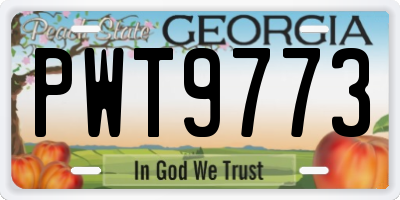 GA license plate PWT9773