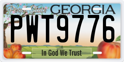 GA license plate PWT9776