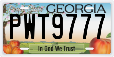 GA license plate PWT9777