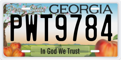 GA license plate PWT9784