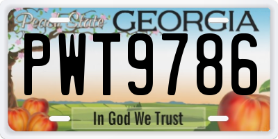 GA license plate PWT9786
