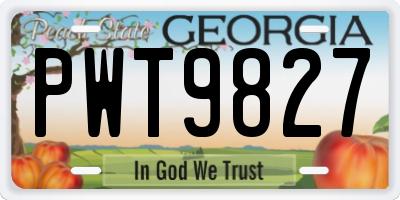GA license plate PWT9827