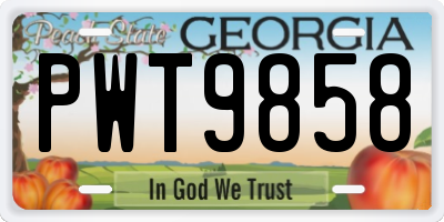 GA license plate PWT9858