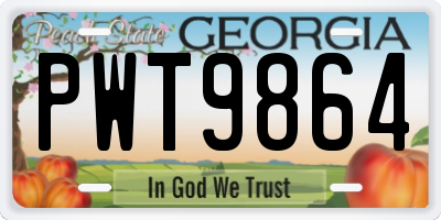 GA license plate PWT9864