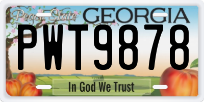 GA license plate PWT9878