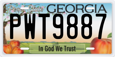 GA license plate PWT9887