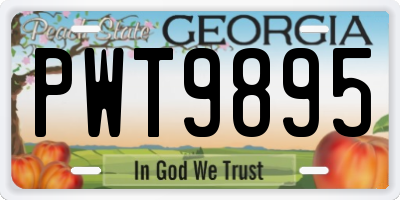 GA license plate PWT9895