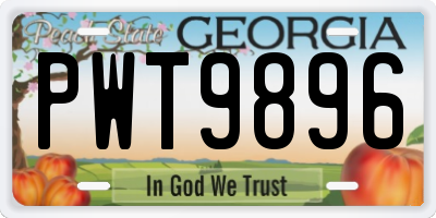 GA license plate PWT9896