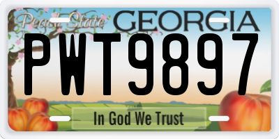 GA license plate PWT9897