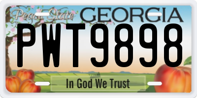 GA license plate PWT9898