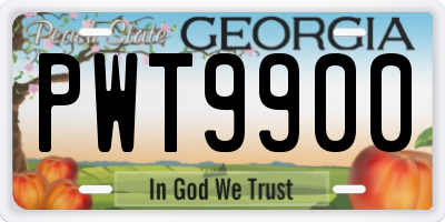 GA license plate PWT9900