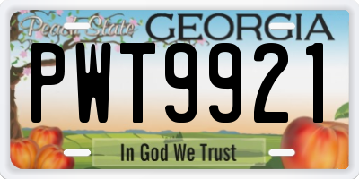 GA license plate PWT9921