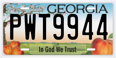 GA license plate PWT9944