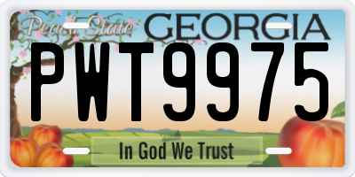 GA license plate PWT9975