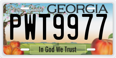 GA license plate PWT9977