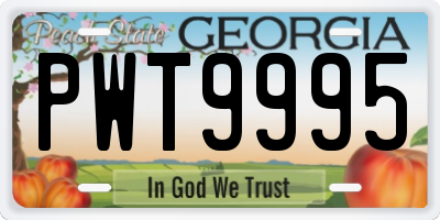 GA license plate PWT9995