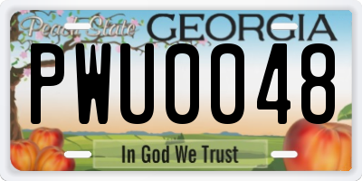 GA license plate PWU0048