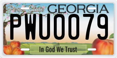 GA license plate PWU0079