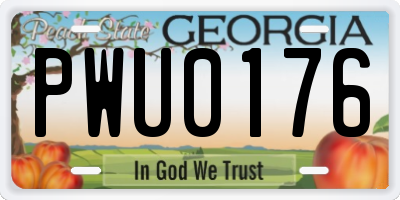 GA license plate PWU0176