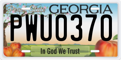 GA license plate PWU0370