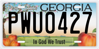 GA license plate PWU0427