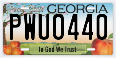 GA license plate PWU0440