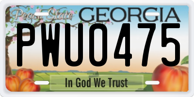 GA license plate PWU0475