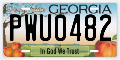 GA license plate PWU0482