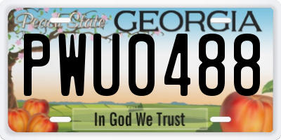 GA license plate PWU0488