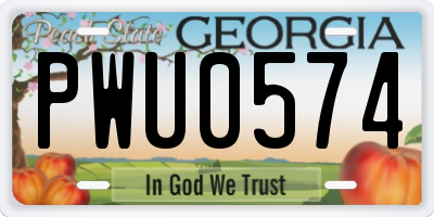 GA license plate PWU0574