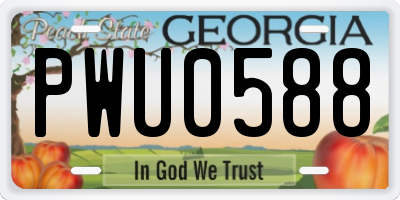 GA license plate PWU0588