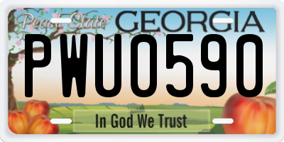 GA license plate PWU0590