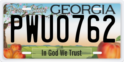 GA license plate PWU0762