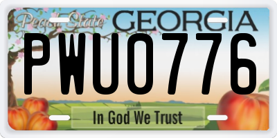 GA license plate PWU0776